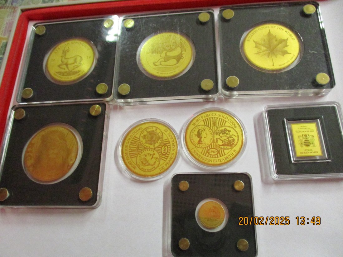  Anlage Gold 8 Goldmünzen 999er Gewicht alles 1,05 Gramm/ V3   