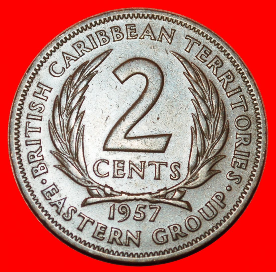  Ⰶ GREAT BRITAIN (1955-1965): CARIBBEAN★2 CENTS 1957! ELIZABETH II (1953-2022)★LOW START★ NO RESERVE!   