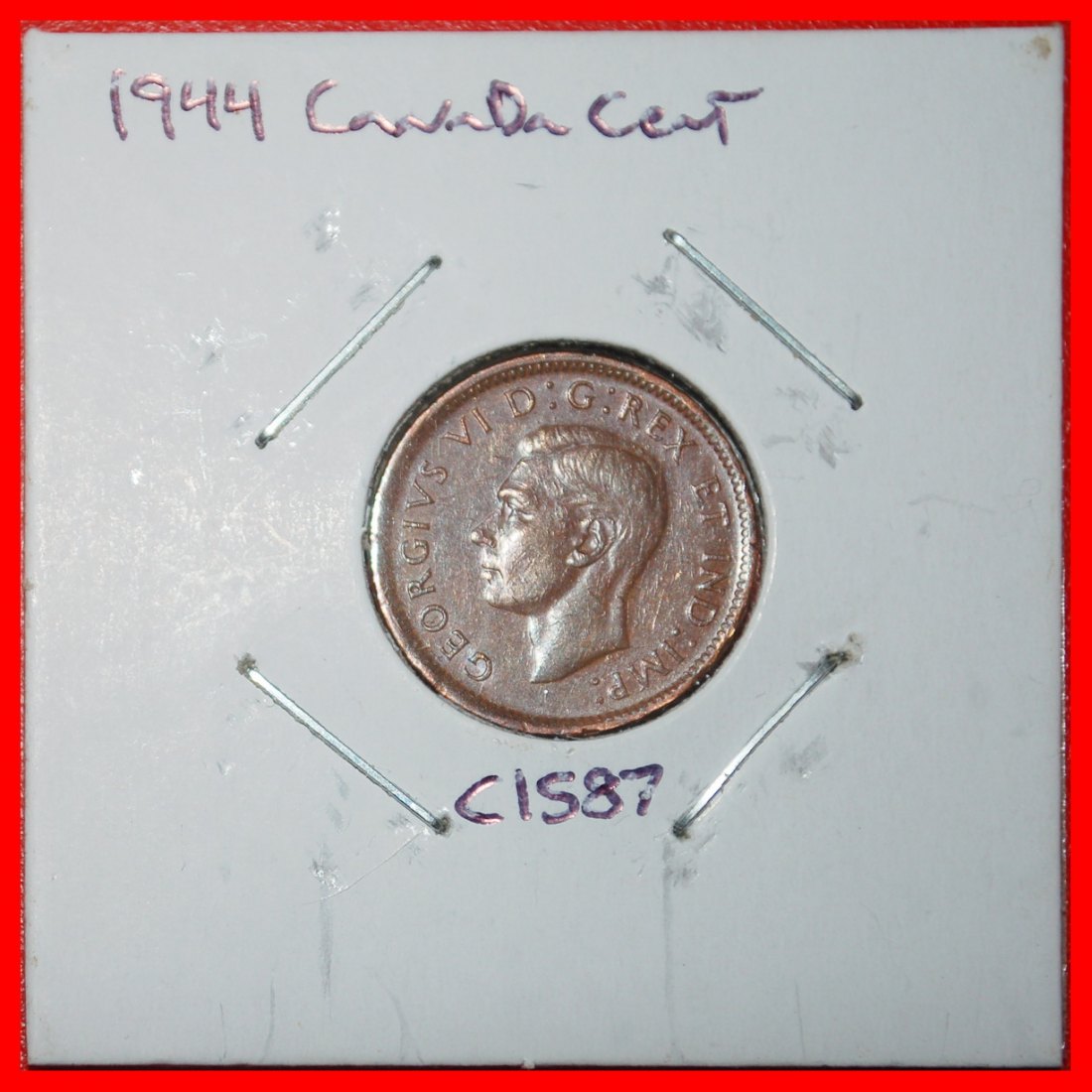  Ⰶ WAR ISSUE (1939-1945): CANADA★1 CENT 1944 WITH INDIA! GEORGE VI (1937-1952)★LOW START★ NO RESERVE!   