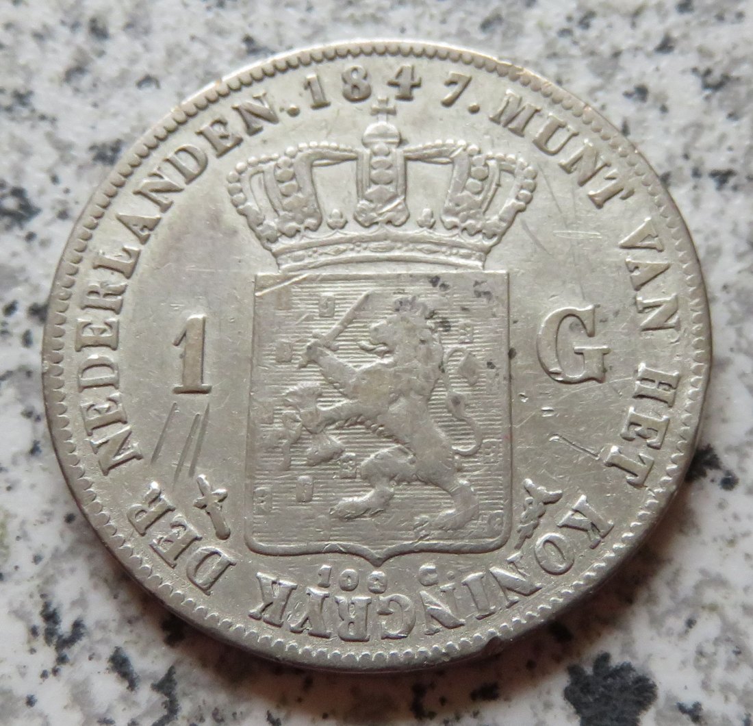  Niederlande 1 Gulden 1847   