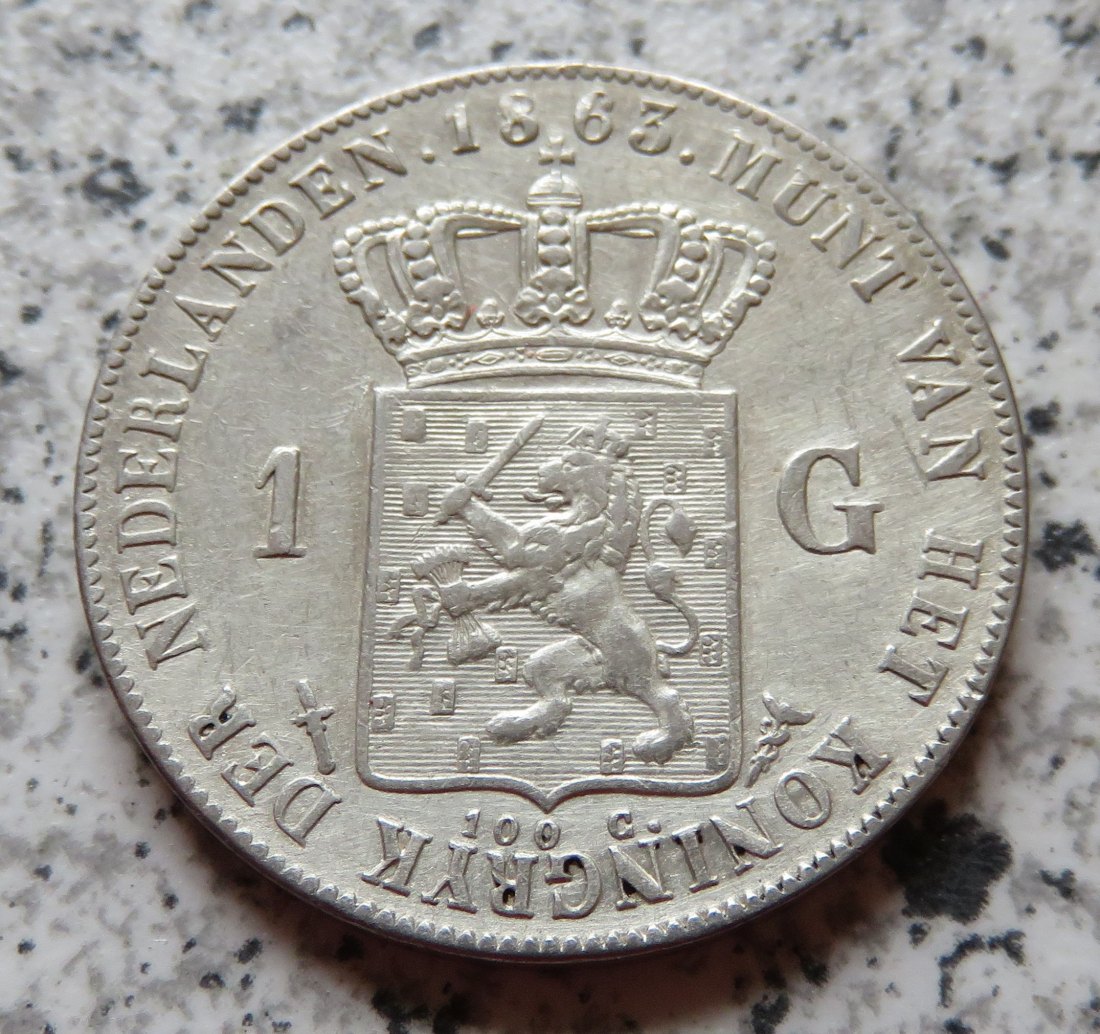  Niederlande 1 Gulden 1863   