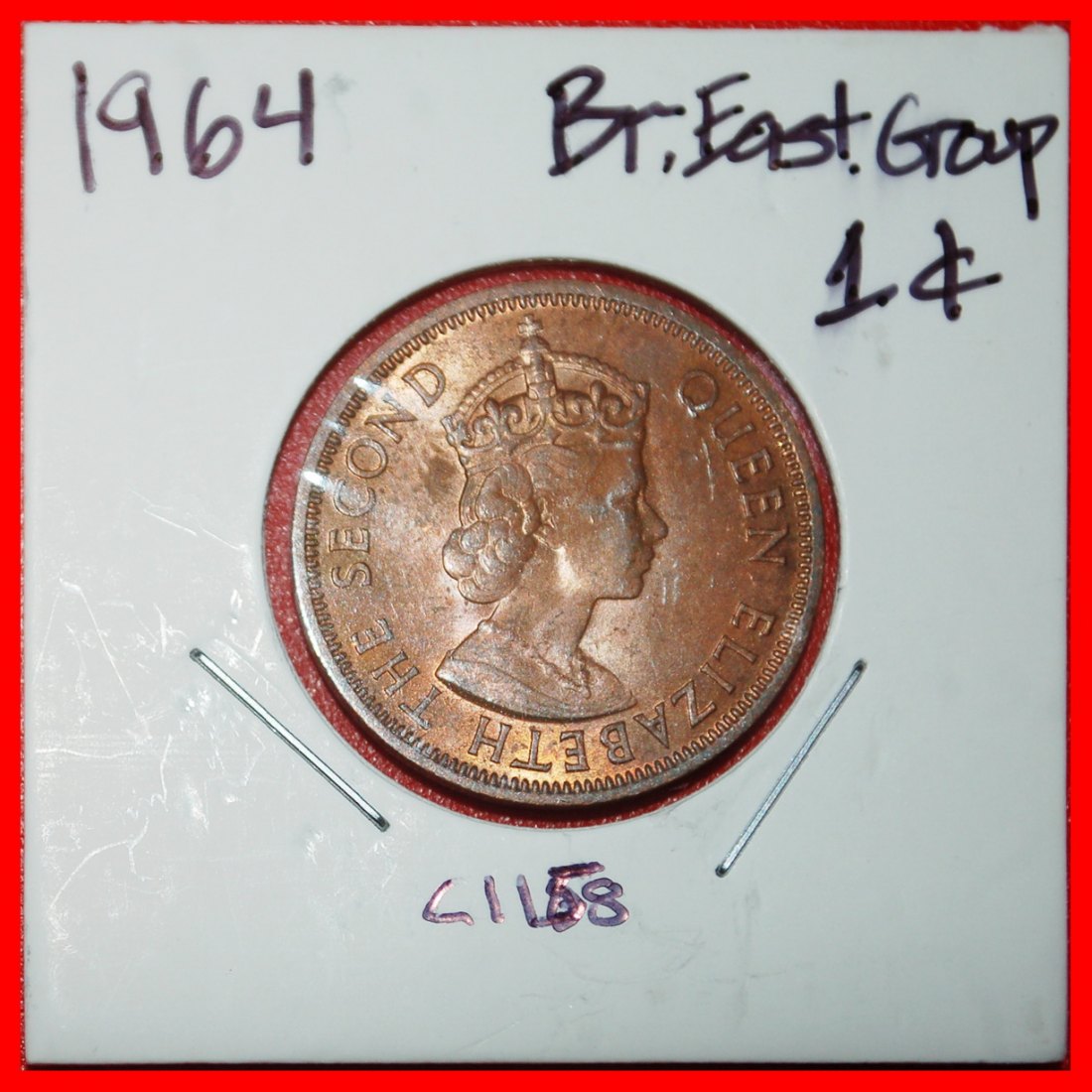  Ⰶ GROSSBRITANNIEN (1955-1965): BRITISCHE KARIBIK★1 CENT 1964 ELIZABETH II. 1953-2022★OHNE VORBEHALT!   