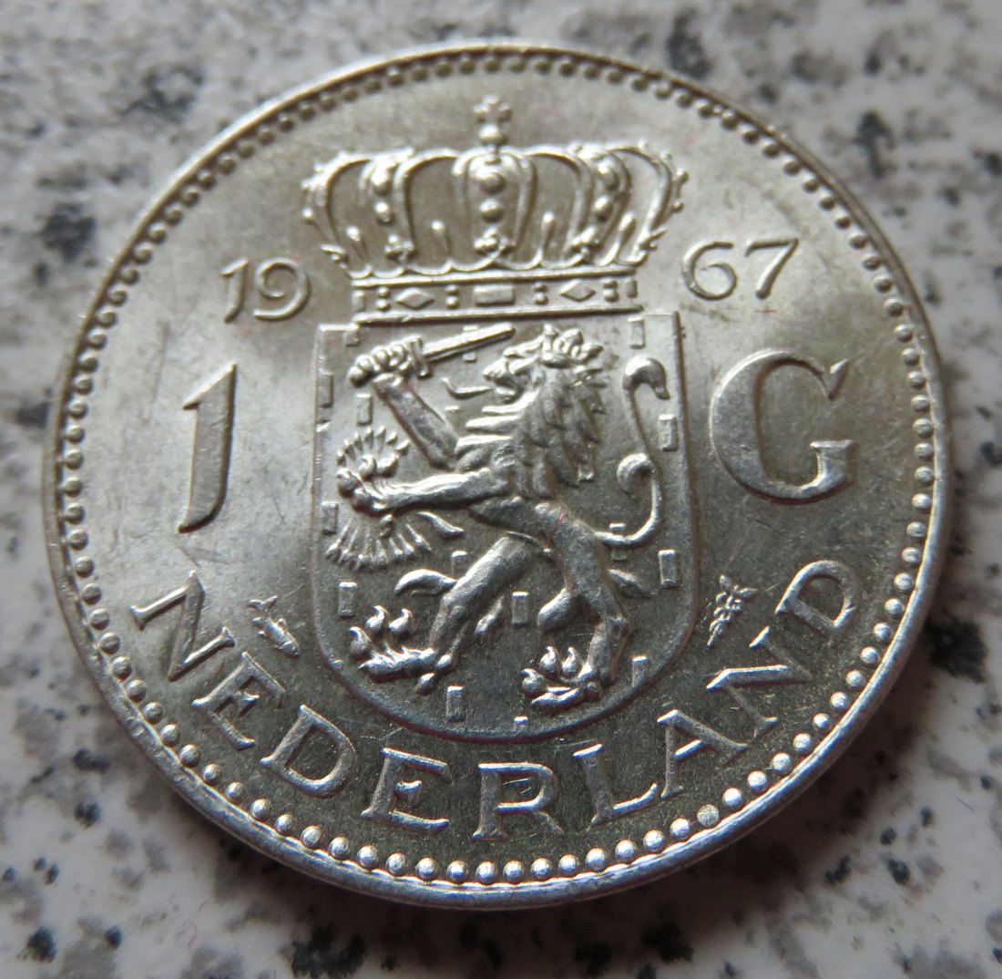  Niederlande 1 Gulden 1967, die Silberversion   