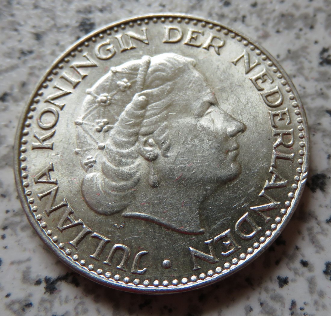  Niederlande 1 Gulden 1967, die Silberversion   