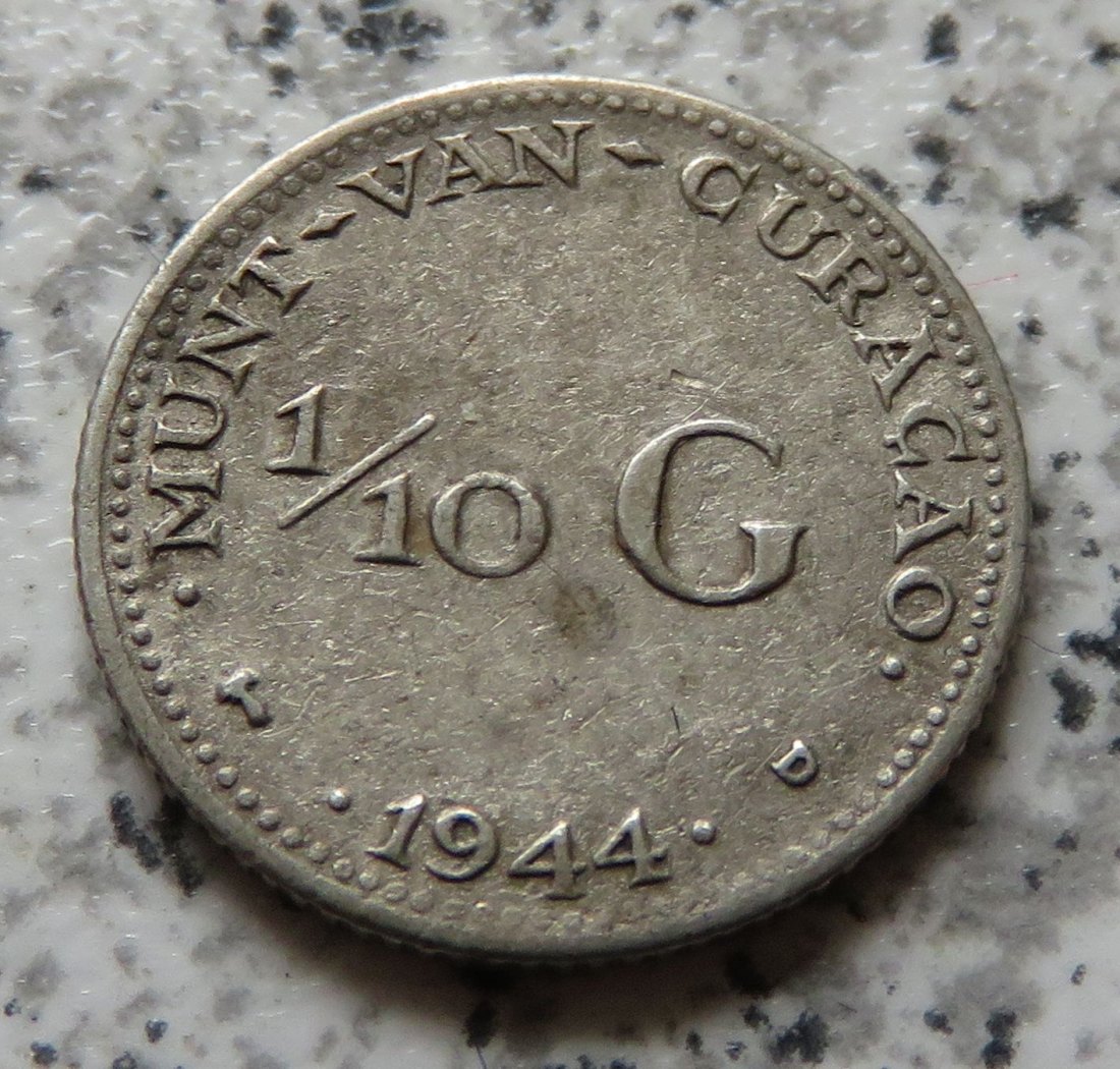  Curacao 1/10 Gulden 1944 D   