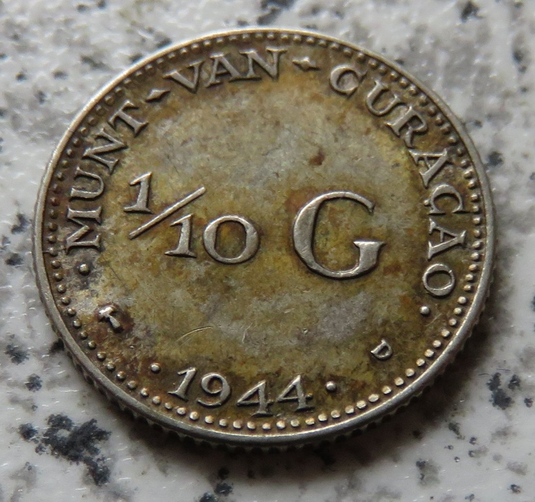  Curacao 1/10 Gulden 1944 D   