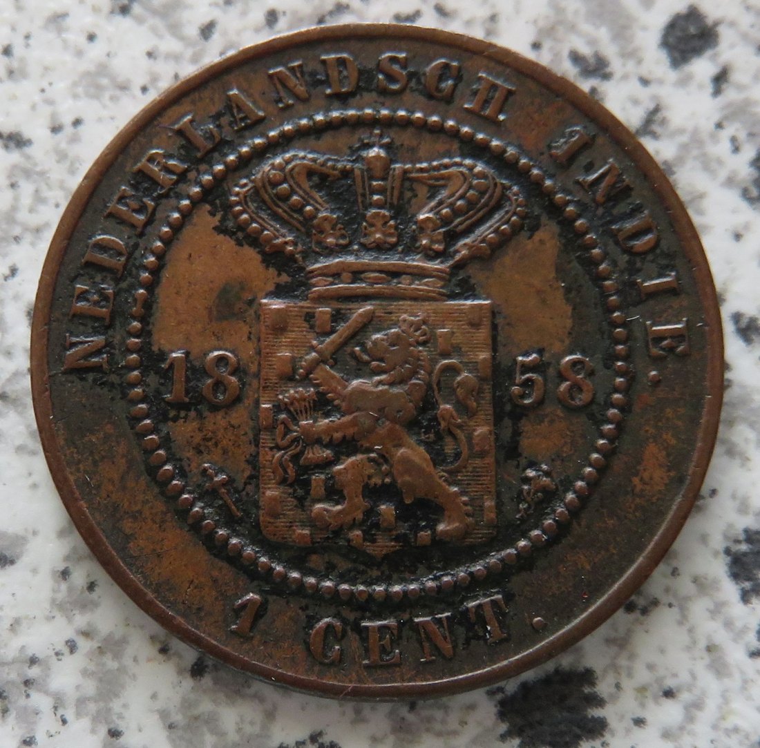  Niederländisch Indien 1 Cent 1858   