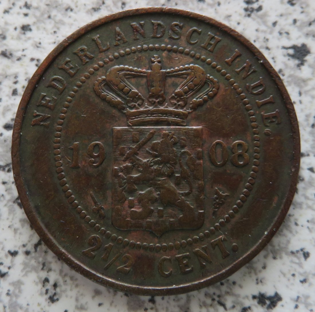  Niederländisch Indien 2,5 Cents 1908   