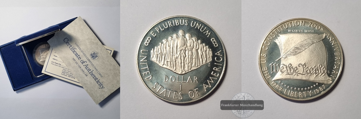  USA  1 Dollar 1987 [P]  FM-Frankfurt  Feinsilber: 24,06g   