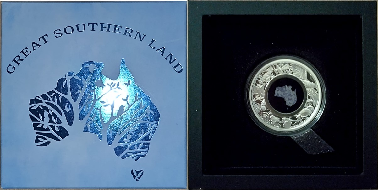  Australia Air 1oz Ag Blue Lepidolite - Great Southern Land AU$1 Silver Proof 2022   