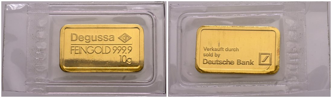 PEUS 2500 BRD 10 g Feingold. Deutsche Bank Barren GOLD 10 g o.J. Uncirculated (eingeschweißt)