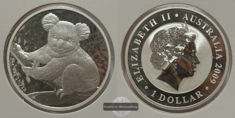  Australien - 1 Dollar 2009 Koala  FM-Frankfurt  Feinsilber: 31,1g   