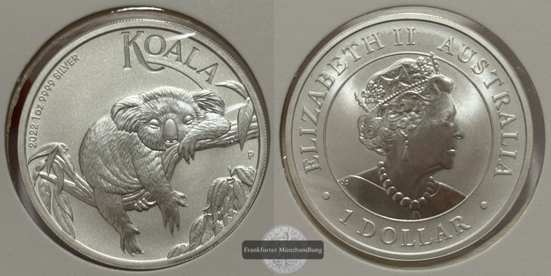  Australien - 1 Dollar 2022 Koala  FM-Frankfurt  Feinsilber: 31,1g   