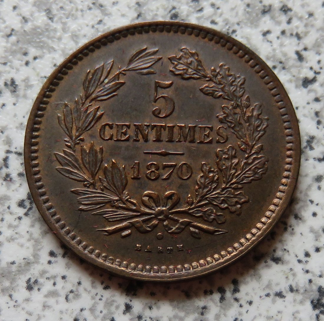  Luxemburg 5 Centimes 1870, Erhaltung   