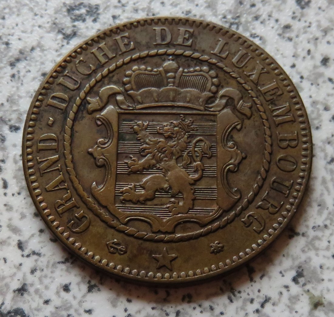  Luxemburg 10 Centimes 1865, Erhaltung   