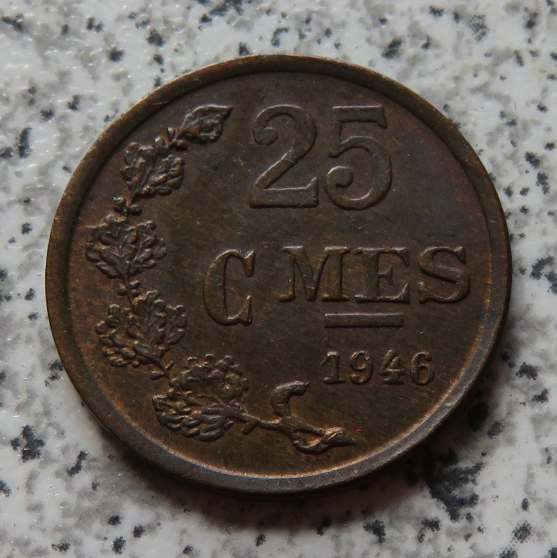  Luxemburg 25 Centimes 1946, besser   