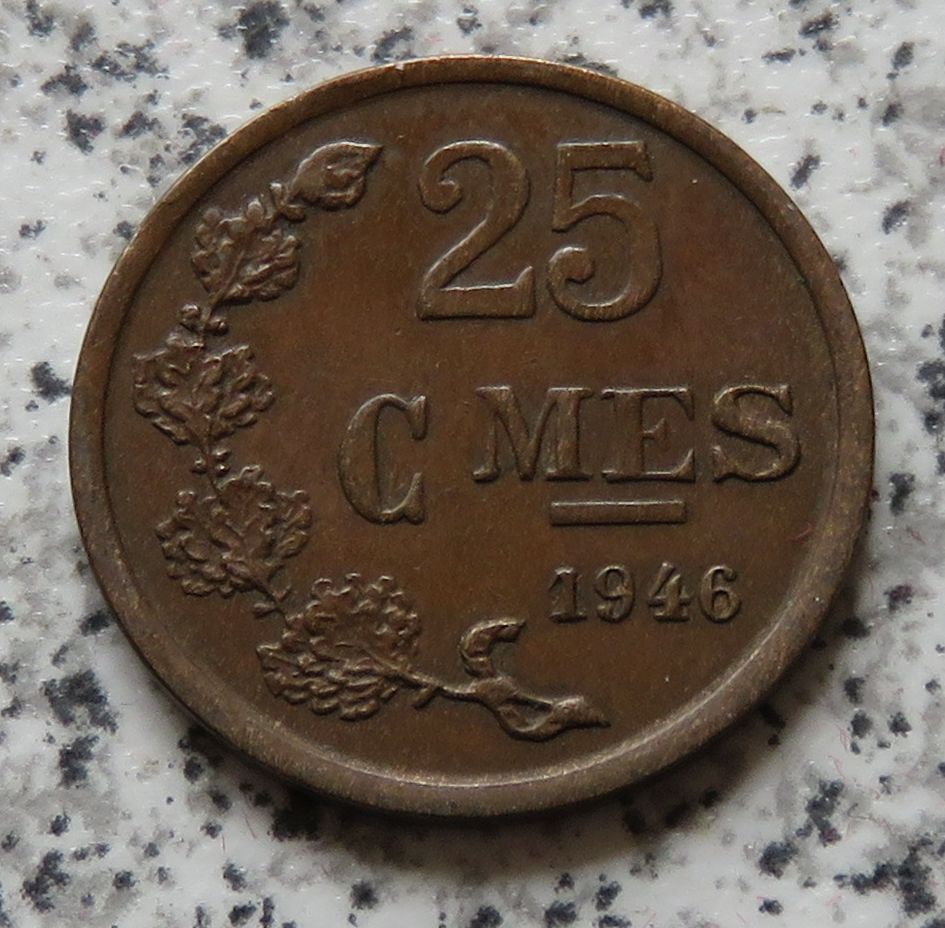  Luxemburg 25 Centimes 1946   