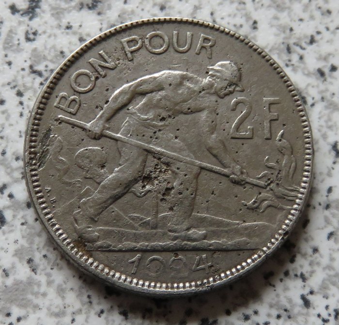  Luxemburg 2 Francs 1924, Belegstück   