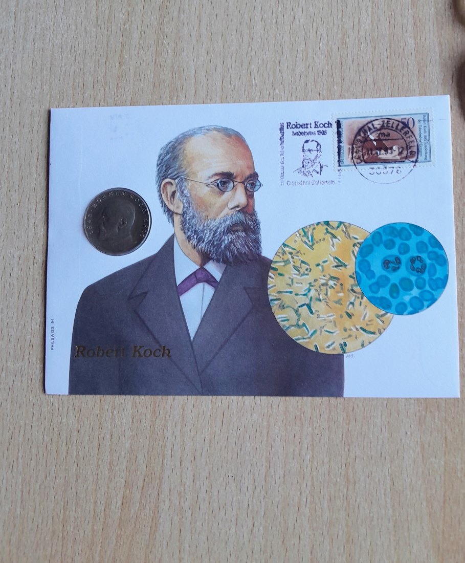  5 Mark 1968 Robert Koch stempelglanz im sehr seltenen Numisbrief   