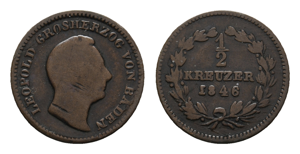  Altdeutschland; Baden; Kleinmünze 1846   