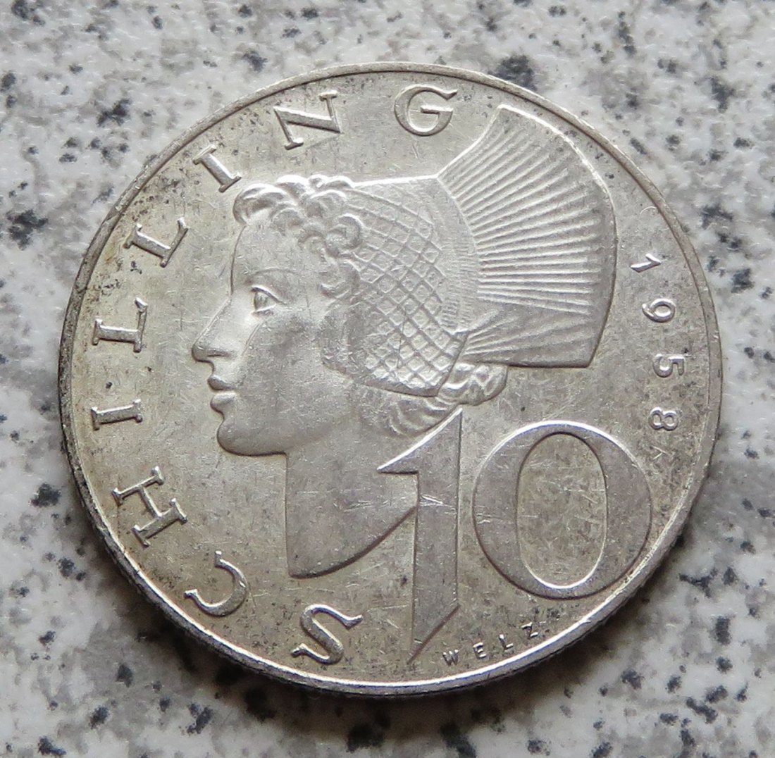  Österreich 10 Schilling 1958   