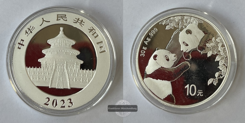  China  10 Yuan  2023  Panda  KM#2750 FM-Frankfurt  Feinsilber: 29,97g   