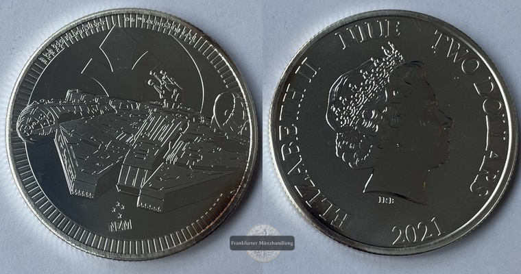  Niue  2 Dollar  2021 Millennium Falcon   FM-Frankfurt   Feinsilber: 31,1g   