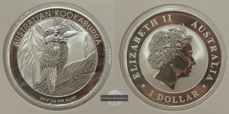  Australien - 1 Dollar 2014  Kookaburra  FM-Frankfurt  Feinsilber: 31,1g   