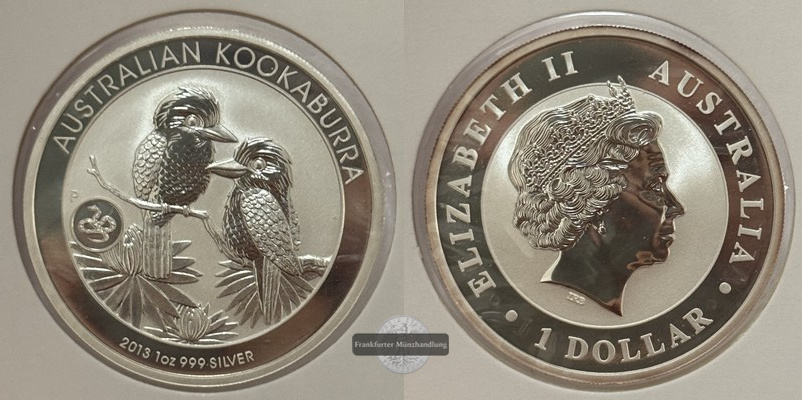  Australien - 1 Dollar 2013  Kookaburra  FM-Frankfurt  Feinsilber: 31,1g   