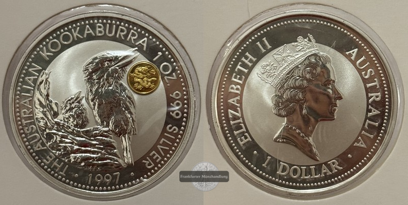  Australien - 1 Dollar 1997  Kookaburra  FM-Frankfurt  Feinsilber: 31,1g   