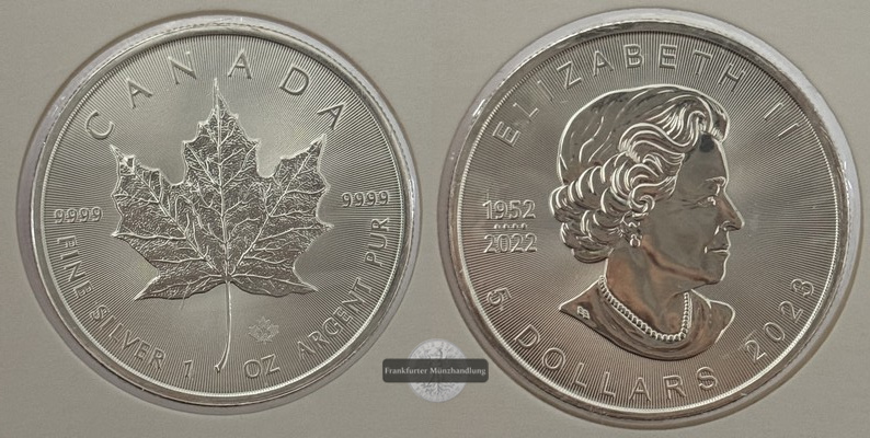  Kanada - 5 Dollar  2023  Maple Leaf   FM-Frankfurt    Feinsilber: 31g   