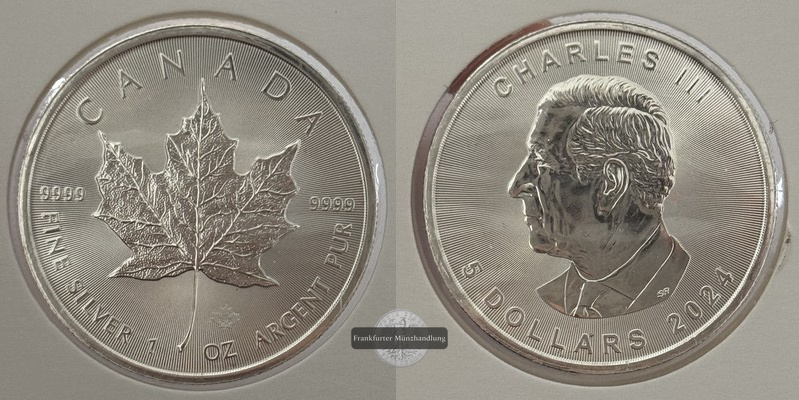  Kanada - 5 Dollar  2024  Maple Leaf   FM-Frankfurt    Feinsilber: 31g   