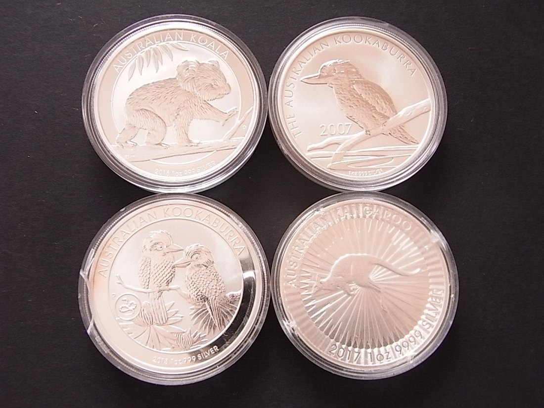  Australien 1 Dollar Koala,Kookaburra,Kangaroo 2016,07,13,17 4 Stück Unzen   