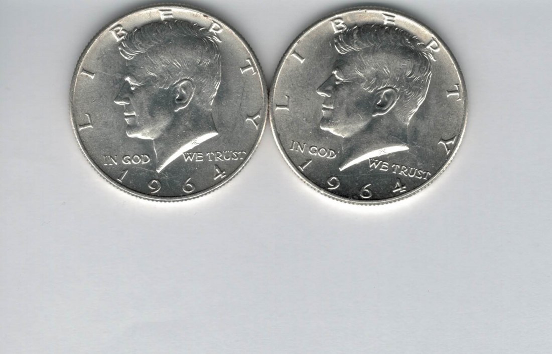  1/2 Dollar 1964 half Kennedy silber 900/á 11,25g fein USA Spittalgold9800 (5095   