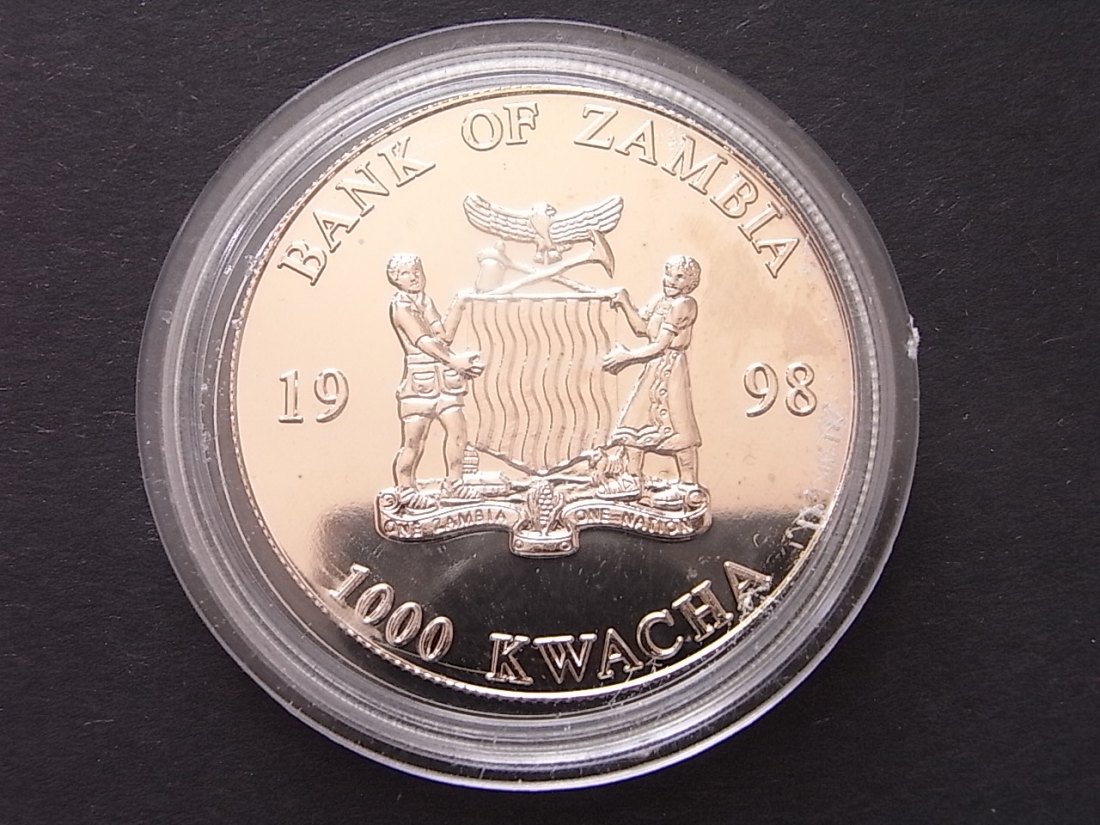  Sambia 1000 Kwacha 1998 Diana 29,00gramm Silber Proof   