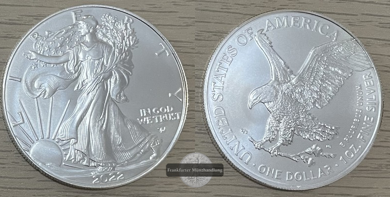  USA 1 Dollar 2021  Walking Liberty FM-Frankfurt UC#366 Feinsilber: 31g   