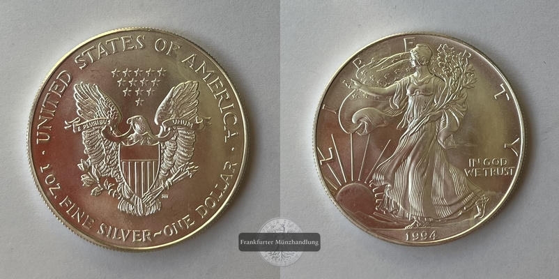  USA 1 Dollar 1994 Liberty - American Silver Eagle KM#273  FM-Frankfurt Feinsilber: 31,06g   