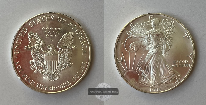  USA 1 Dollar 1995 Liberty - American Silver Eagle KM#273  FM-Frankfurt Feinsilber: 31,06g   