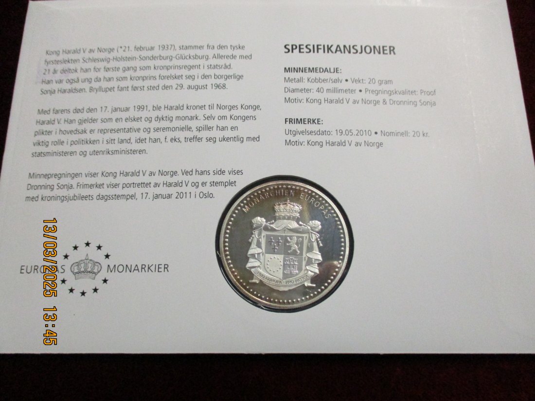  Numisbrief Königshaus siehe Foto /2   