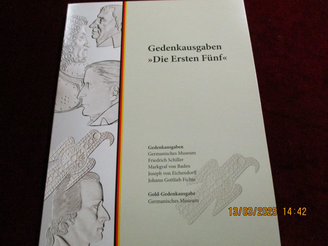  Gedenkausgaben Die Ersten Fünf der BRD 333er Silber Gewicht:82,5 g rau   