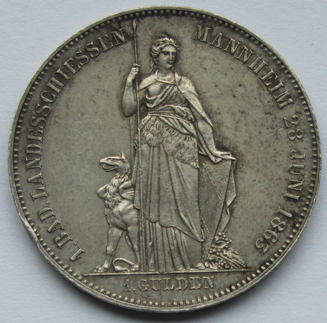  Baden: 1 Gulden Landesschießen 1863   