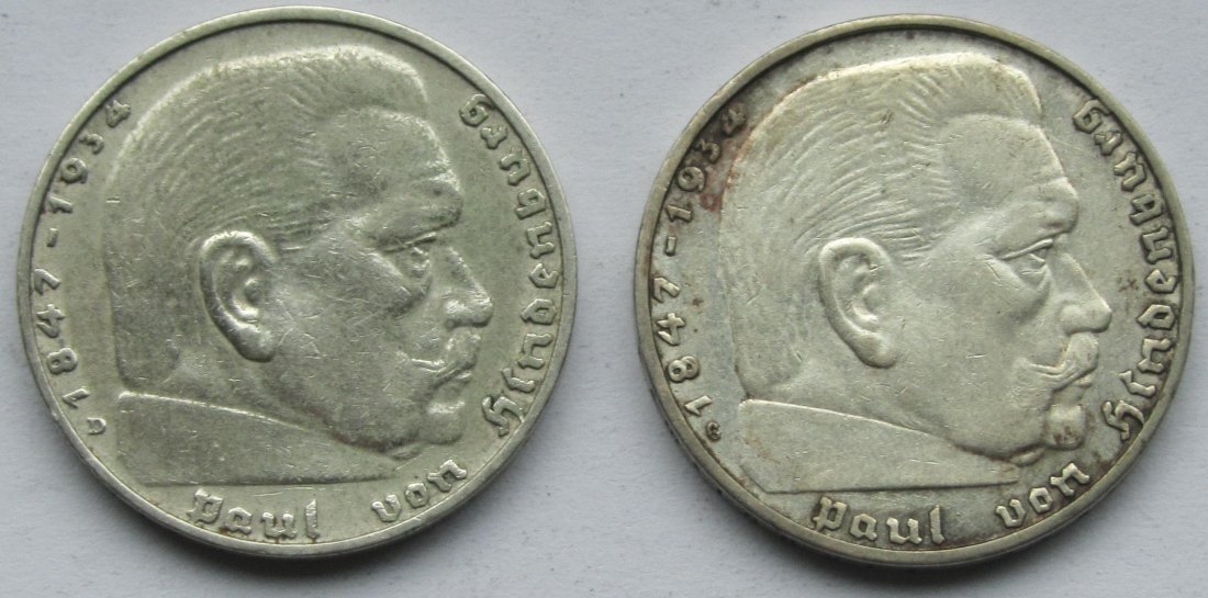  Deutsches Reich: 2 Mark 1936 D + G   