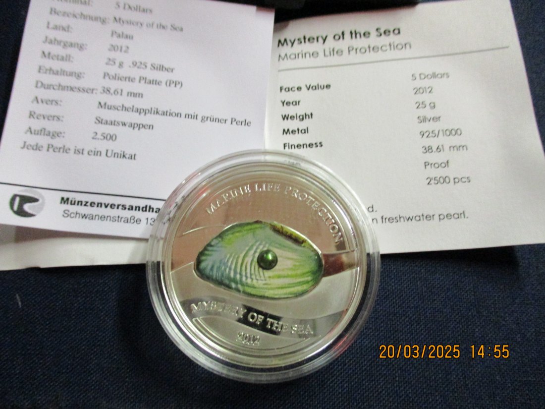  5 Dollars 2012 Palau Mystery of the Sea Silber 925er /1100752   