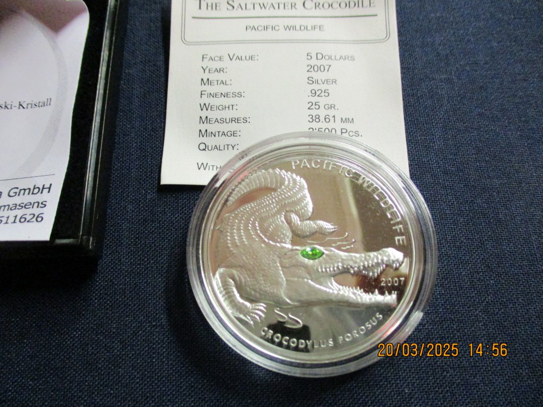  5 Dollars 2007 Palau Pacific Wildlife Silber 925er /1100752   