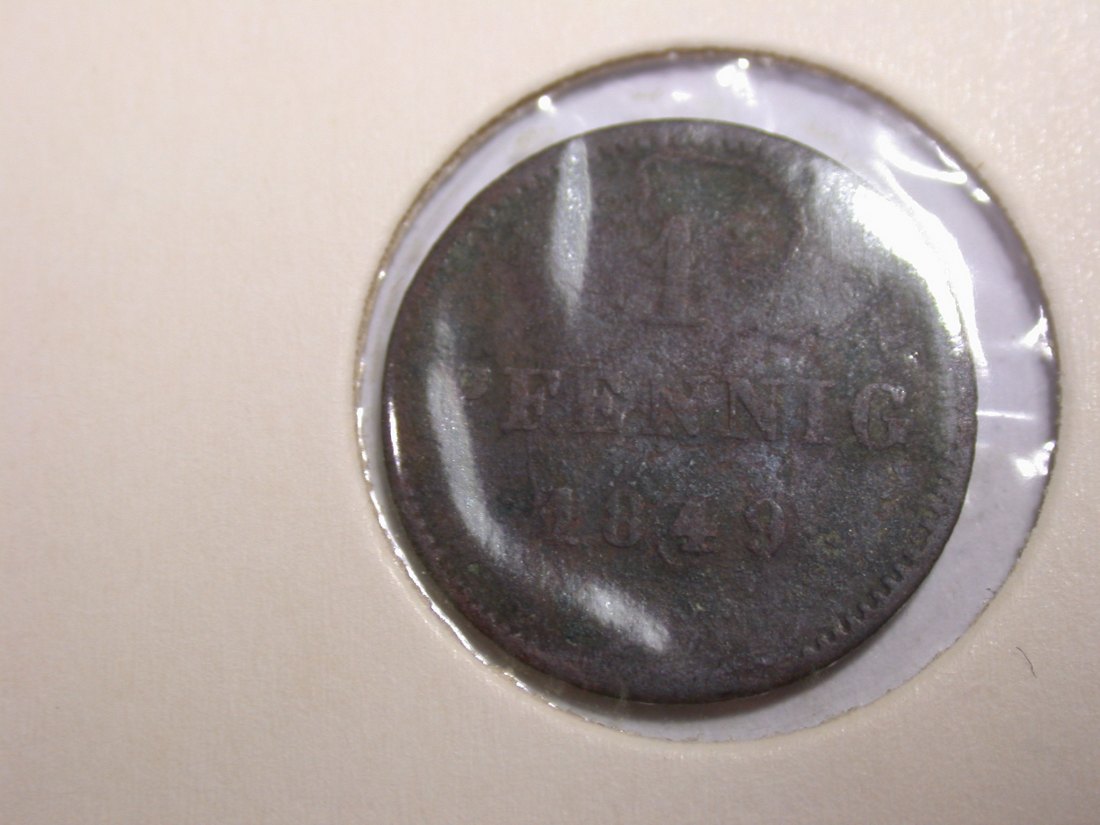  I20 Bayern  1 Pfennig 1849 in s-ss   Originalbilder   
