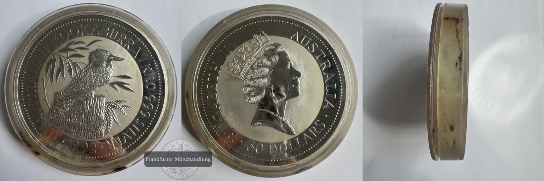  Australien 30 Dollar 1992 Kookaburra FM-Frankfurt  Feinsilber: 1.000g   