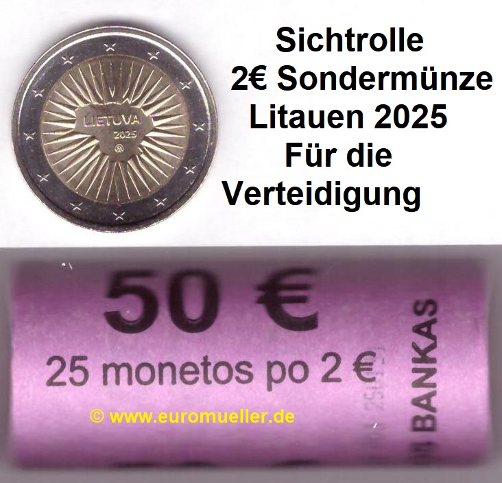Litauen Rolle...2 Euro Gedenkmünze 2025...Verteidigung...unc.   