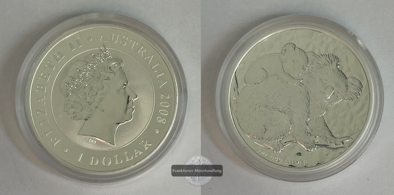  Australien 1 Dollar 2008 Koala  FM-Frankfurt  Feinsilber: 31,06g   