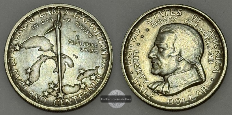  USA  1/2 Dollar  1936  Great Lakes Exposition  KM#177 FM-Frankfurt Feinsilber: ca. 11,3g   