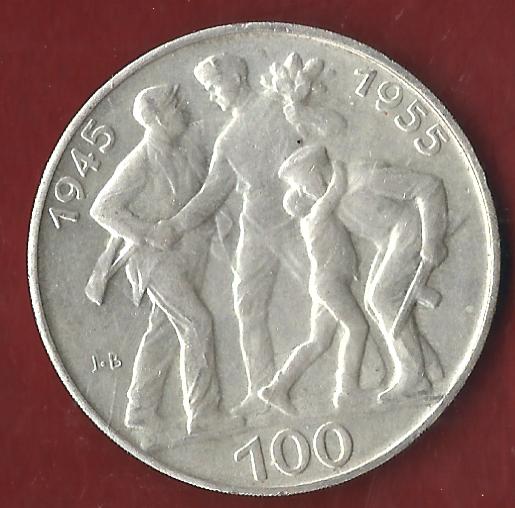 CESKOSLOVENSKA 100 KC 1955 Münzen und Goldankauf Koblenz Frank Maurer Ai 623   